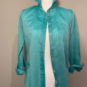 J Crew The Boy Shirt turquoise shirt